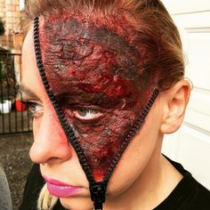 amp-pinterest in action Zip Halloween Makeup, Face Makeup Designs, Zip Face, Real Zombies, Zipper Face