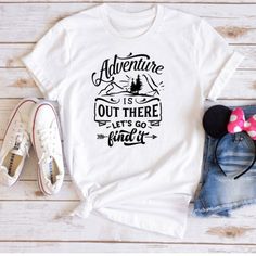 Adventure Is Out There Unisex Shirt, Adventure Shirt, Trip Shirt Discover Our Latest Range Of Versatile And Stylish T-Shirts (Gildan 5000), Where Style Harmonizes With Unparalleled Comfort! Featuring Sizes From S To 3xl And A Vibrant Spectrum Of Colors Such As Black, White, Sand, Green, Sport Grey, Red, Navy, And More, There's A Choice To Cater To Every Taste. Crafted With Precision Using Top-Notch Materials, Our T-Shirts Offer A Luxurious Sensation And An Impeccable Fit That Endures Throughout Adventure Shirt Design, Women Adventure, Adventure Is Out There, Hiking Gifts, Family Vacation Shirts, Adventure Shirt, Hiking Shirts, Camping Gifts, Travel Shirts