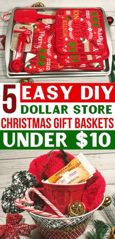 dollar store christmas gift baskets under $ 10