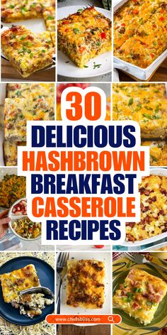 Hashbrown breakfast casseroles are the ultimate comfort food, offering a hearty, satisfying meal that’s perfect for any morning. With these 30+ hashbrown breakfast casserole recipes, you can enjoy the crispy goodness of hashbrowns combined with eggs, cheese, meats, and vegetables to create the perfect all-in-one breakfast dish. Whether you're preparing a family meal or hosting a brunch, these casseroles are easy to make, delicious, and customizable to suit everyone’s tastes. Get ready to enjoy the warm, cheesy goodness that hashbrowns bring to your breakfast table! Breakfast Casserole Without Hashbrowns Or Bread, Breakfast Casserole With Hashbrowns No Eggs, Make Ahead Breakfast Hashbrown Casserole, Meatless Breakfast Casserole With Hashbrowns, Potato Breakfast Casserole No Eggs, Breakfast Casserole With Ham And Hashbrowns, Recipes Using Shredded Hashbrowns, Ham Egg Hashbrown Breakfast Casserole, Breakfast With Hashbrown Patties