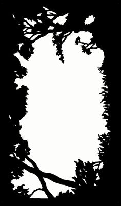 the silhouette of trees against a white background