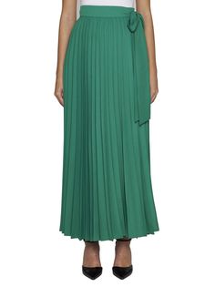 P.A.R.O.S.H.’s Palmer long wrap skirt in green pleated fabric with bow to tie at the waist.WIDTH: WHITE/BLUESize Type: InternationalGender: WomenMaterial: SYNTHETIC->POLYESTER100 %Color: GREENMade in: ITProduct ID: D620471PALMER24005*Import tax/duty will be calculated at checkout (If applicable) Long Wrap Skirt, Pleated Fabric, Wrap Skirt, Mid Length, A R, White Blue, High Waisted, Skirt, Green