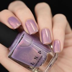 Image Wedding Nail Polish, Ilnp Nail Polish, Natural Looking Nails, Mauve Nails, Shimmer Nail Polish, Lilac Nails, Purple Nail Polish, Nail Shimmer, Purple Nail