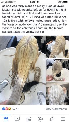 How To Dye The Back Of Your Hair, Artic Blonde Hair, Goldwell Toner Formulas Blonde, Goldwell Blonde Formula, Redken Platinum Blonde Formula, Goldwell Colorance Formulas, Goldwell Toner Formulas, Goldwell Color Formulas Blondes, Goldwell Color Formulas