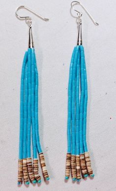 *Brand new *Handmade in USA *Sterling Silver 5 tassel turquoise beaded earrings *Gemstone: DarkTurquoise Heishi,Sleepping beaded *Earring length: 4,5 inches Long *Jewelry ship in gift box *Cabochon may vary color *Free shipping in USA *Ready to ship Thank You For Looking ,And Check Out More Items In My Etsy Shop For More Great Deals, Also We Add More Jewelry To Etsy Shop Https://www.etsy.come/shop/abq925 Blue Long Drop Tassel Jewelry, Southwestern Turquoise Earrings With Dangling Beads, Turquoise Jewelry With Tassels And Round Beads, Turquoise Beaded Long Drop Earrings, Turquoise Sterling Silver Beaded Dangle Earrings, Turquoise Sterling Silver Dangle Beaded Earrings, Turquoise Dangle Beaded Earrings With Tiny Beads, Turquoise Dangling Beads Sterling Silver Earrings, Turquoise Tassel Earrings With Round Beads