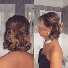 Wedding Hairstyles For Short Hair, Evening Hairstyles, Half Updo, Short Wedding Hair, Penteado Cabelo Curto, Wedding Hairstyles Updo, Short Hair Updo, Hairstyles For Short Hair