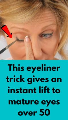 Hooded Eye Makeup Tutorial, Makeup Tips For Older Women, Makeup For Older Women, Eye Makeup Techniques, Instant Lifts, Face Makeup Tips, Eye Liner Tricks, Skin Care Wrinkles, Hooded Eye Makeup