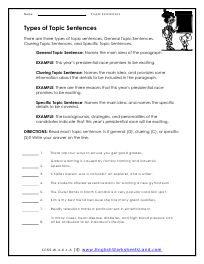 the types of topic papers for students to use in their writing and reading skills, including