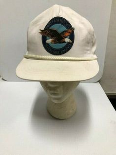 VINTAGE SNAP BACK Pratt & Whitney Cap, new without tags (FC79-1 T0191) Beautiful vintage Pratt & Whitney Eagle logo! (see photos) The items we sell range in condition Please don't purchase as a brand new item and our transaction will be very smooth If you are not sure if something is included in the auction please ask, don't assume it is or isn't. We do our best to describe what we see accurately but If we miss something, we are only human! Please view all photos for actual condition and ask any White Trucker Hat Baseball Cap For Travel, White Trucker Hat For Travel, White Adjustable Baseball Cap For Travel, Adjustable White Baseball Cap For Travel, White Travel Cap, Vintage White Trucker Hat For Outdoor, White Adjustable Retro Hats, Vintage White Trucker Hat With Embroidered Logo, Vintage 5-panel Travel Hat