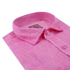 Detail of pink linen spread collar. Pink Linen Long Sleeve Shirt, Pink Long Sleeve Linen Shirt, Linen Spring Shirt, Spring Linen Shirt, Pink Linen Shirt, Spring Afternoon, Comfortable Shorts, Designer Menswear, Picnic In The Park