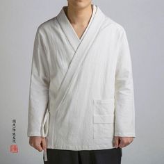 Men's Chinese style Jacket Cotton Linen Tops Cardigan Kimono Hanfu Coats Casual Linen Jacket Men, Hanfu Men, Gilet Kimono, Male Kimono, Cardigan Kimono, Kimono Yukata, Tang Suit, Running Shorts Men, Cardigan Vintage