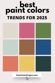 the best paint colors for 2020 with text overlaying it that reads, best paint colors