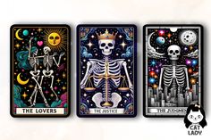 Funny Skeleton Tarot Card Sublimation Skeleton Tarot, Funny Skeleton, Tarot Card, Cat Lady, Png Files, Skeleton, Funny