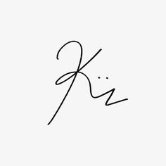 the letter k is written in cursive handwriting