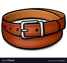 a brown leather belt with metal buckles on the inside and outside, isolated against a white background