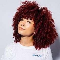 Hair Color For Natural Hair, Color For Natural Hair, Foliage Nails, Cherry Red Hair, Red Curls, Colored Curly Hair, Dyed Natural Hair, Pelo Afro