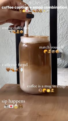 a person is pouring coffee into a cup with the instructions on how to make it