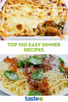 the top 100 easy dinner recipes are on this page and it's full of great ideas