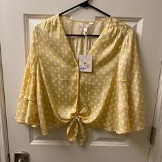 Reposhing This Item I Purchased From @Jade_s. Loved It, But Ready To Rotate For Something New. Questions? Leave A Comment Below! Cute Polka Dot Top For Spring, Cute Spring Polka Dot Tops, Polka Dot Blouse For Summer Brunch, Cute Yellow Top For Brunch, Cute Yellow Spring Blouse, Cute Yellow Fitted Blouse, Mustard Tops For Spring Brunch, Mustard Tops For Brunch In Spring, Mustard Blouse For Spring Brunch