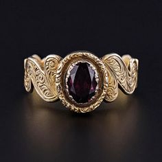 Antique Garnet Ring, Bespoke Rings, Solitaire Rings, Jewelry Post, Antique Ring, Garnet Ring, Rhodolite Garnet, Garnet Rings, Antique Shops