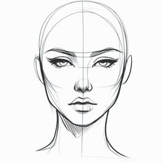 a drawing of a woman's face with the lines drawn to make it look like she