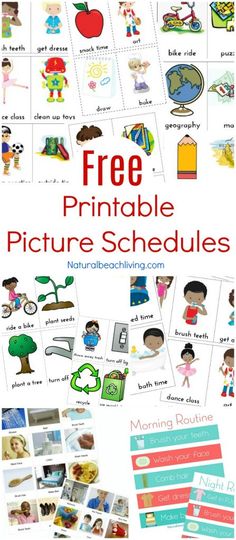 the free printable picture schedules for children to use in their homes and school projects