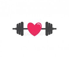 a heart and barbells with the word i love you written on it's side