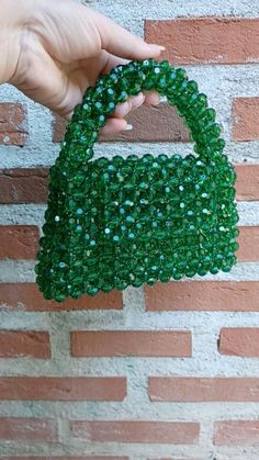 Handmade Green Evening Bag For Party, Handmade Green Rectangular Evening Bag, Green Handheld Evening Bag, Handmade Green Bag For Party, Elegant Green Beaded Shoulder Bag, Green Beaded Evening Shoulder Bag, Green Beaded Evening Bag For Party, Evening Green Beaded Shoulder Bag, Green Beaded Rectangular Bag