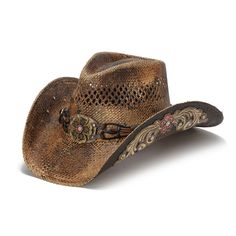 Sport the classic LAUREN hat from the Stampede Collection, crafted with genuine Panama straw and featuring a signature flower buckle and genuine leather band. An ideal choice for any outdoor activity, with its 4" brim offering ample protection from the sun.