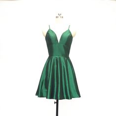 Emerald Green Short Hoco Party Dresses for Birthday Appropriate Homecoming Dresses, Fitted Solid Dress With Satin Finish, Fitted Solid Color Dress With Satin Finish, Solid Color Fitted Dress With Satin Finish, Green Stretch Satin Dress, Party Dresses With Satin Finish And Stretch, Satin Stretch Mini Dress For Party Season, Party Season Stretch Satin Mini Dress, Stretch Satin Mini Dress For Party Season