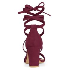 These lace-up block heels can be the perfect pair to add a few inches to your frame, elongate your legs, and rock every dress, denim jeans, or skirt with ease! These lace-up block-heel sandals also keep your look trendy and elegant. Faux suede vamp, more textured. Rubber Outsole and ABS heel, anti-slip effectively. Moderate heel height, makes you feel more comfortable. Please check your size to make sure the item fits before ordering. Adjustable Lace-up High Heel Sandals With Stacked Heel, Adjustable Lace-up Sandals With Stacked Heel, Party Lace-up Sandals With Stacked Block Heel, Party Lace-up Sandals With Block Stacked Heel, Lace Up Block Heel, Back To College, High Heels Sandals, Dress Denim, Womens Chunky Heels