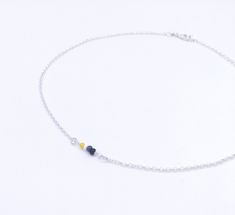 "Handmade sterling silver necklace. Dainty acrylic beads making up the nonbinary pride flag. Delicate silver chain. Order at least 2.5 cm (1\") longer than the intended wearers neck for a tight fit. Longer for a looser fit. Matching bracelet: https://www.etsy.com/listing/1023652477 Necklace and bracelet set (lower price): https://www.etsy.com/listing/1009678292 This is is a made to order listing and you'll get a necklace like the one in the pictures, not the exact copy in the pictures. Please co Sterling Silver Jewelry With White Beaded Chain, Sterling Silver Beaded Necklace With Adjustable Chain For Gifts, Sterling Silver Beaded Necklace With Adjustable Chain, Silver Chain Beaded Necklaces With Round Beads As Gift, Silver Beads Choker Jewelry Gift, Gift Beaded Necklaces With Silver Chain And Round Beads, Minimalist Silver Beads Jewelry As Gift, Minimalist Silver Beads Jewelry Gift, Gift Silver Chain Necklace With Round Beads