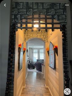 an open door leading to a living room