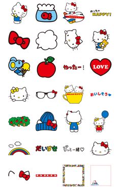 an image of hello kitty stickers on a white background