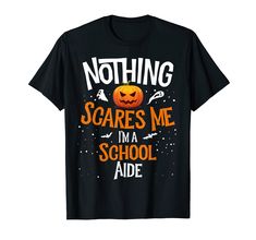 PRICES MAY VARY. Solid colors: 100% Cotton; Heather Grey: 90% Cotton, 10% Polyester; All Other Heathers: 50% Cotton, 50% Polyester Imported Pull On closure Machine Wash "Nothing Scare me I'm" Halloween design. Wear it in your classroom with this Pumpkin Design. Matching Halloween costumes to celebrate the season with the teacher crew and school staff. this is the perfect Halloween season for your teacher, principal, or another school administrator. Gifts for a husband, wife, girlfriend, or boyfr Teacher Halloween Costumes, School Secretary, Matching Halloween Costumes, School Social Worker, Teachers Halloween, Matching Halloween, Middle School Teachers, School Staff, Teacher Outfit