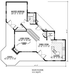 Unique Small House Plans, Vacation House Plans, Small House Layout, Open Dining Room, Sims House Plans, Family House Plans, Modern House Plan, Unique Houses, Cabin Plans