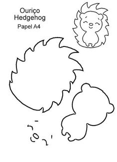 an outline drawing of a hedgehog with the text'quimico heidehog paper a4 '