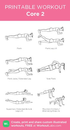 the printable workout poster shows how to do an exercise with one hand and two hands