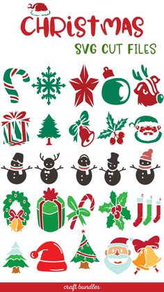 the christmas svg cut files are available for use in crafts and other projects, including cards