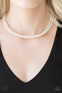 Varying in size, two strands of dainty white pearls wrap around the neck for a refined look. Features an adjustable clasp closure. Sold as one individual choker necklace. Includes one pair of matching earrings. White Choker Necklace, Ladies Choice, White Choker, Chocker Necklace, Minimal Necklace, Pearl Jewelry Necklace, Box Accessories, Pearl Choker Necklace, Pink Necklace