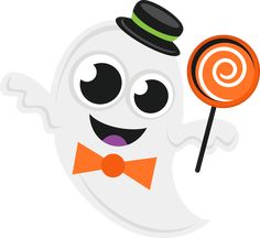 a cartoon character holding a lollipop in one hand and wearing a top hat