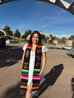 Beautiful embroidered Graduation stole.  Delicately hand made with beautiful and vibrante colors to bring together these beautiful Embroidered stoles .  ✈️🚨FAST SHIPPING🚨 ✈️ Please, place your order in a timely manner to avoid not receiving order on time. Dimensions: 80 inches Long x 5 inches Wide Graduation Mexican Stoles, Traditional Embroidered Graduation Stole, Multicolor Embroidered Graduation Stole, Embroidered Multicolor Graduation Stole, Graduation Mexican, Mexican Graduation, Graduation Stoles, Graduation Stole, Grad Photos