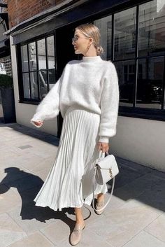 What To Wear With White Skirt [2024]: 70+ Trendy White Skirt Outfit Ideas & Best Ways To Style A White Skirt Elegant Night Out Dress Classy, Vince Outfit Style, Dress Expensive Outfit, Modest Classic Outfit, Moderately Modest Outfits, Neutral Color Outfits Women, Sophisticated Outfits Classy Chic, Winter White Outfits For Women, Chic Dress Outfits