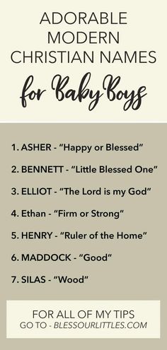 Looking for a unique baby boy name that's biblical? Check out these 65 adorable names that you are sure to LOVE! #BiblicalBoyNames #BabyBoyNamesWithBiblicalMeaning #UniqueBiblicalBoyNames Christian Names For Boys, Christian Baby Names, Christian Baby Boy Names, Bible Baby Names, Double Names, Modern Baby Names, Unique Baby Boy Names, Christian Names