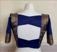 Navy blue blouse designs new model - The handmade craft Brocade Blouse Designs, Classy Blouses, Latest Model Blouse Designs, Fashionable Saree Blouse Designs, Cutwork Blouse Designs