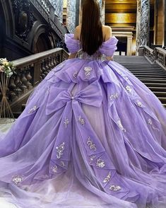 Puffy Dresses Purple, Purple Cinderella Dress, Purple Tulle Ball Gown, Big Purple Quinceanera Dresses, Layered Quince Dress, Princess Ball Gowns Purple, Purple Quinceanera Dresses Butterfly With Sleeves, Quince Dresses With Puffy Sleeves, Purple Quince Dress With Cape