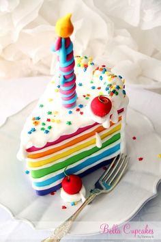 a birthday cake with a candle on top