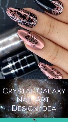 Longer Nails, Galaxy Nail, Galaxy Nail Art, Classy Nail Art, Nail Academy, Easy Manicure, Galaxy Nails, Nail Stamping Plates