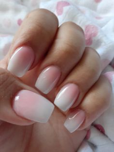 Pink White Acrylic Nails Ombre, Spring Acrylic Nails Short Ombre, Pink And White Umbra Nails, Pink And White Nails Coffin Short, Short Acrylic Nails Designs Pink Ombre, Pink Tips Dip Nails, White Pink Nails Ombre, White Ombre Nails Short Square, Light Pink With White Tip Nails