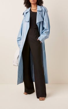 Leather Coat Outfit, Coat Outfit Casual, Ladies Coat Design, Fall Fashion Coats, Trench Coat Outfit, Denim Trench Coat, Coat Street Style, Dressy Casual Outfits